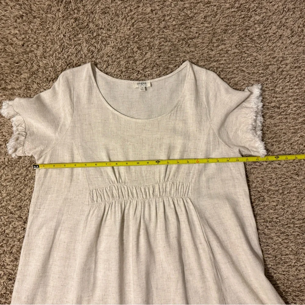 Umgee Linen Short Sleeve Dress with Fringe Details - Picture 11 of 14